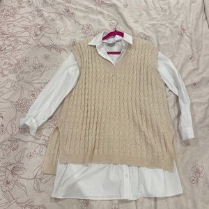 Cable knit sweater vest